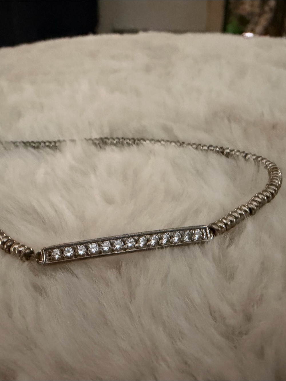 Kendra Scott Silver Crystal Bar Necklace